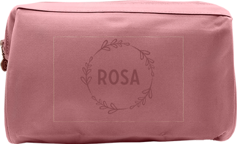 Schlichte Kulturtasche mit Blätterkranz und Namen