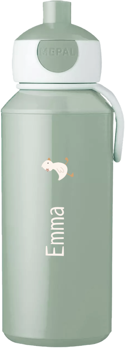 Niedliche Mepal Pop Up Trinkflasche mit Namen und Entchen