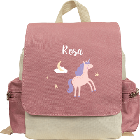 Rucksack Adventure mit Name, Einhorn und Sternen