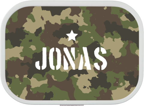 Personalisierte Brotdose mit Camouflage-Design