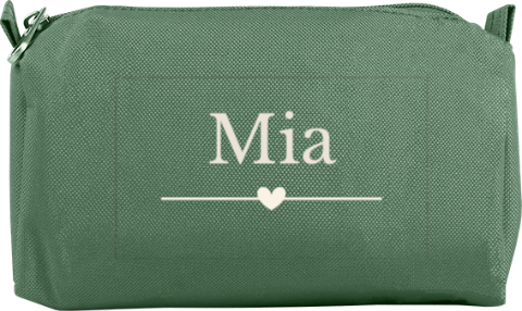 Federmäppchen mit Herzen und Namen des Kindes