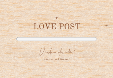 Kartenbox Hochzeit mit Herz und schlichtem Design in Braun