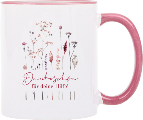 Bohemian Tasse zur Danksagung mit Blumen