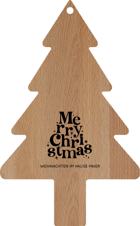 Weihnachtsbaum-Schneidebrett mit personalisierter Gravur