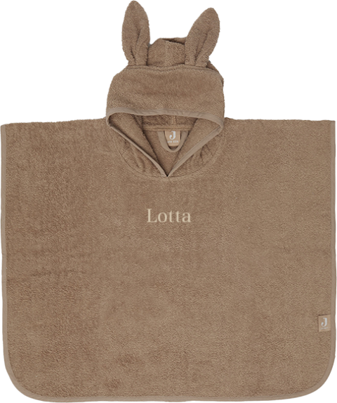 Jollein Badeponcho mit Ohren und gesticktem Namen