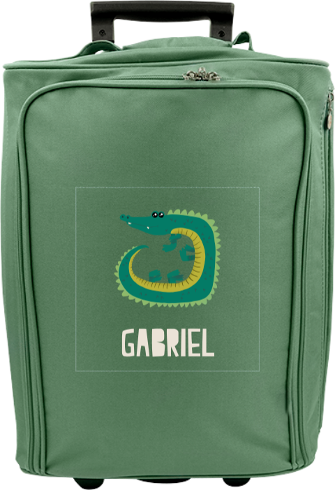 Personalisierter Trolley mit Krokodil und Namen