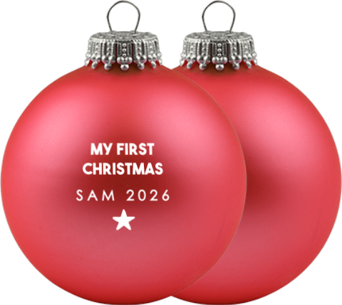 Weihnachtskugel Personalisiert - Erstes Weihnachten mit Stern Namen