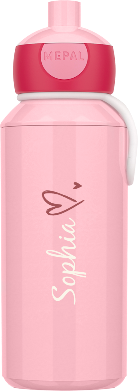 Mepal Pop Up Trinkflasche mit Namen und Herz