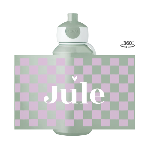 Mepal pop-up Trinkflasche Campus mit karierthem Muster Lila