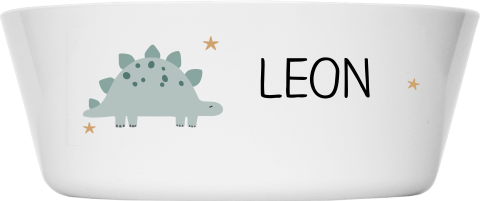 Personalisierbare Kinderschüssel mit Dino Motiv und Namen