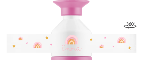 Froehliche Dopper Thermosflasche mit Regenbogen
