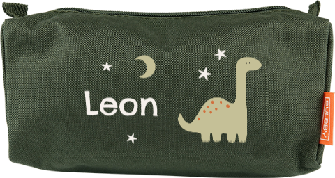 Federmäppchen mit Namen und süßem Dino Motiv