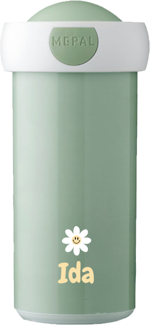 Mepal Campus Trinkflasche mit Namen und fröhlicher Blume