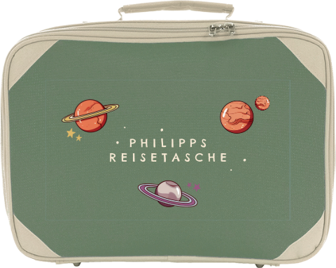 Cooler Kinderkoffer mit Namen und Planeten