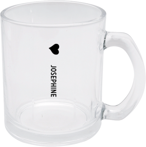 Teeglas mit Gravur von Name und Herz