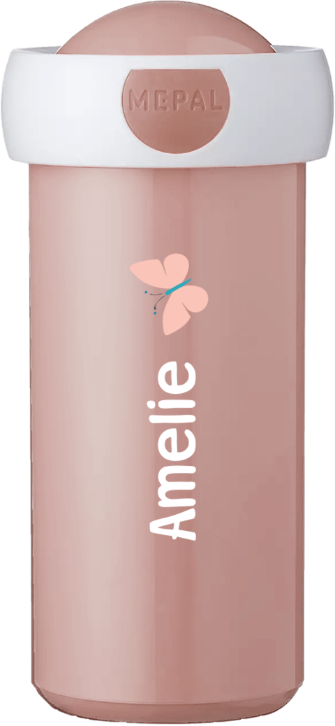 Personalisierte Mepal Campus Trinkflasche mit Schmetterling und Namen