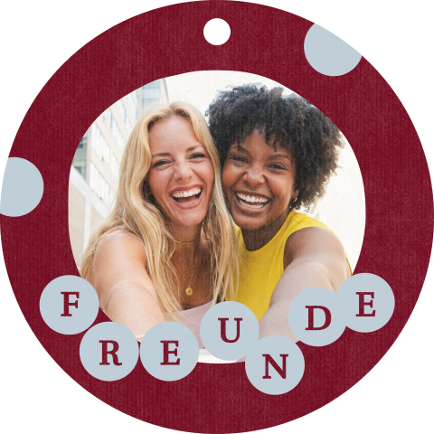 Acryl Christbaumschmuck für Freunde mit Foto und Punkten