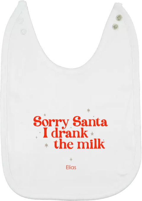 Meilenstein Lätzchen für Babys erstes Weihnachten mit rotem Text