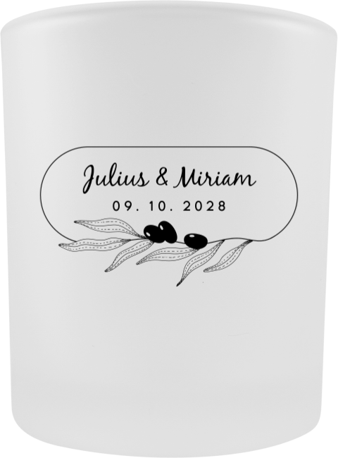 Personalisierter Teelichthalter mit floralen Motiven