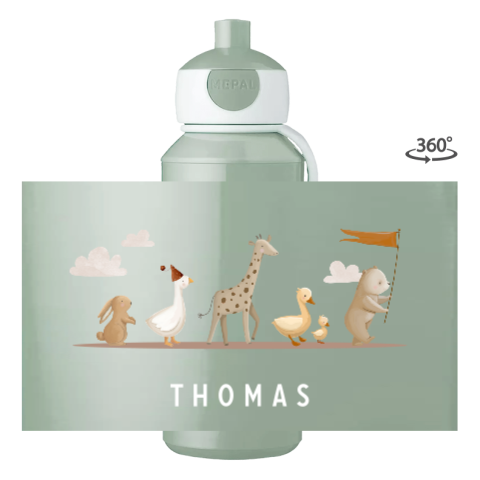 Mepal pop-up Trinkflasche Campus Rundumdruck mit Tieren