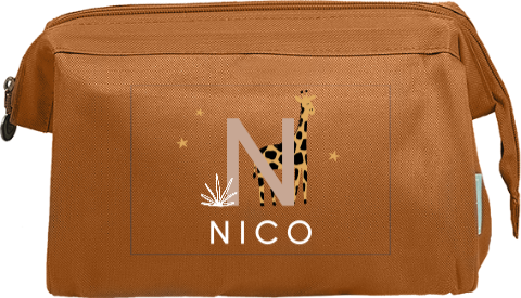 Schöner Kulturbeutel mit Giraffe, Nachthimmel und Namen