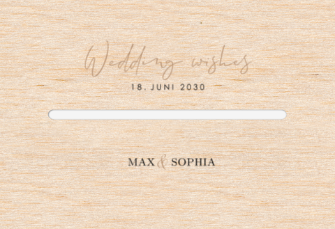  Kartenbox Hochzeit mit kursiver Schrift in Braun