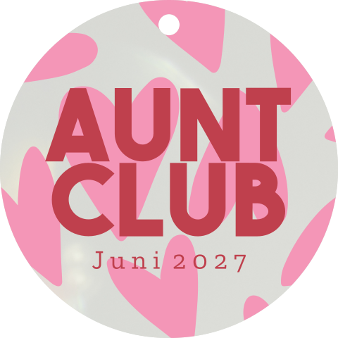 Acryl Christbaumschmuck Schwangerschaftsankündigung Aunt Club mit Herzen