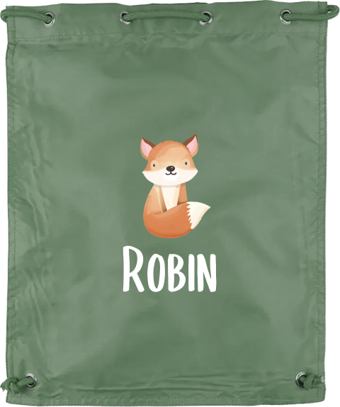 Personalisierbarer Sportbeutel mit Namen und Füchschen