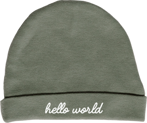Babymützchen „Hello World“