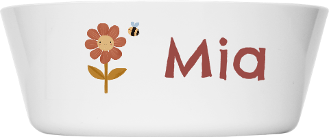 Kinderschale mit eigenem Namen und Blumen Motiv