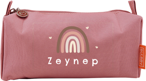 Federmäppchen mit Regenbogenmotiv und Namen des Kindes