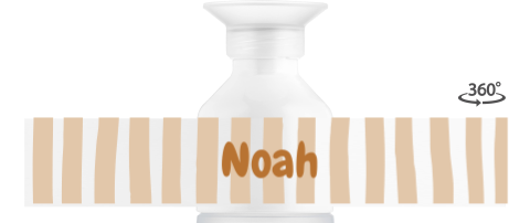 Dopper Trinkflasche mit beigen Streifen und Namen