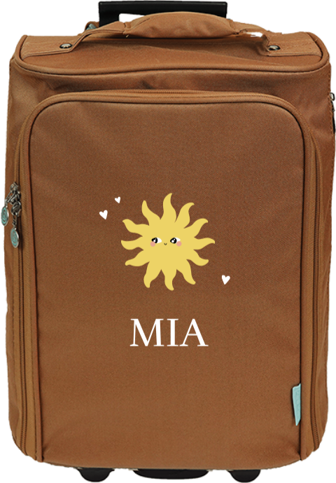 Personalisierter Trolley mit Sonne, Herzchen und Namen