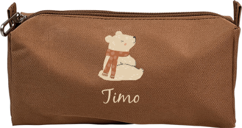 Personalierbares Federmäppchen mit Eisbär Motiv und Namen