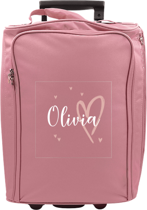 Personalisierter Trolley mit Namen und Herze