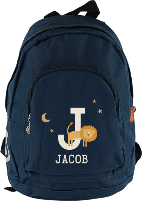Rucksack Junior mit Namen und Löwe