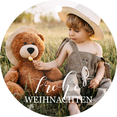 Acryl Christbaumschmuck mit Foto und Weihnachtsgruß