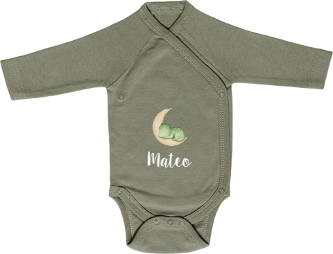Baby-Body langarm mit Dino und Name
