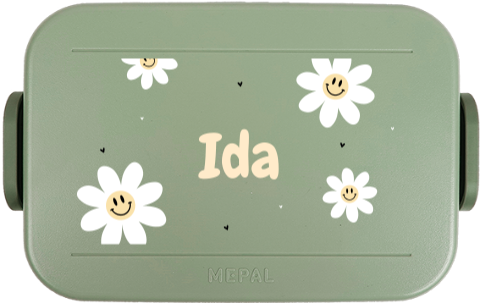 Mepal To Go Brotdose mit Name und fröhlichen Blumen