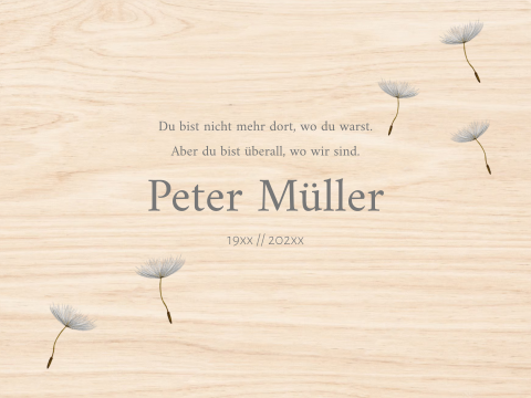 Erinnerungskiste Pusteblume – mit Namen & Zitat gestalten