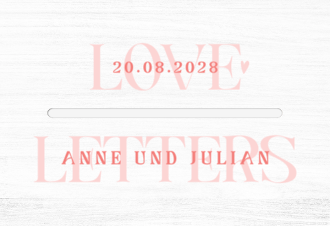 Colorblocking Kartenbox Hochzeit mit modernen Design und Herz