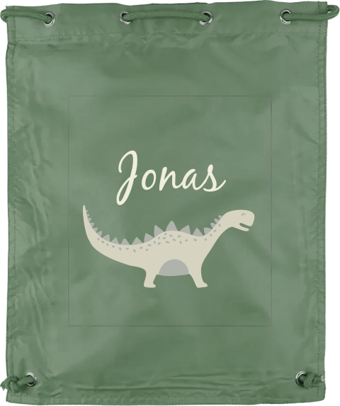 Personlisierbarer Sportbeutel mit Namen und Stegosaurus Motiv