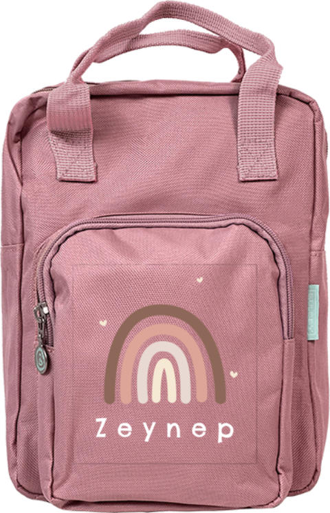 Personalisierbarer Rucksack mit Namen und Regenbogen