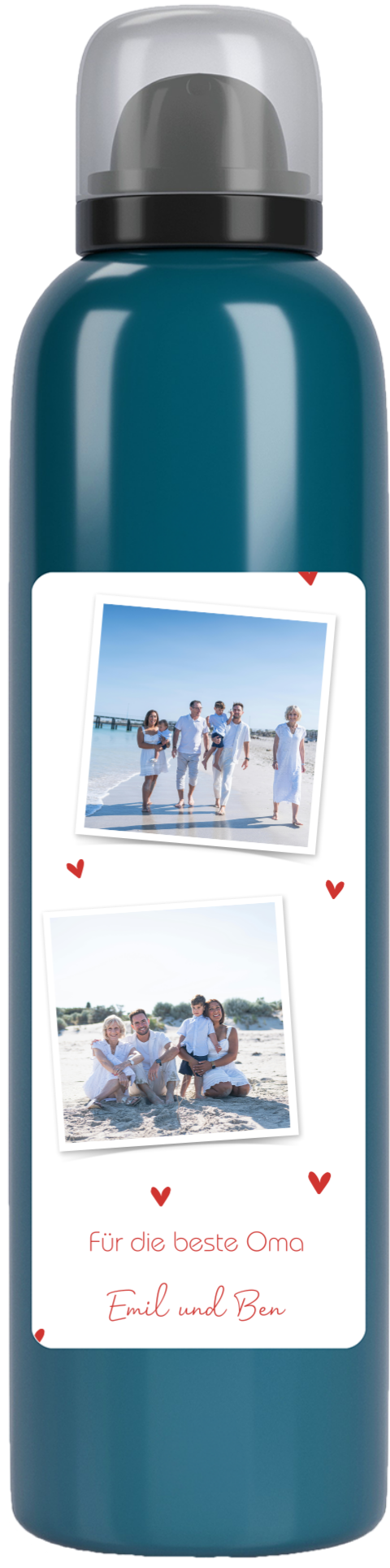 Duschgel mit Fotos und Herzen