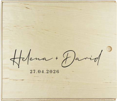 Aufbewahrungsbox Hochzeit mit Namen und Datum