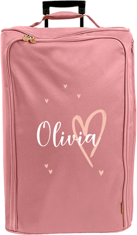Reisetrolley mit Namen und Herz Motiv