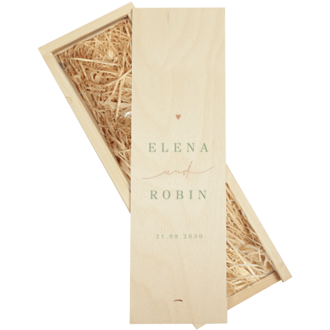 Kerzenbox mit feinen Linien, Herz und Namen