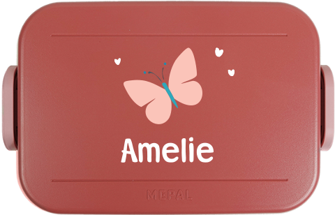 Mepal To Go Brotdose mit Namen und Schmetterling