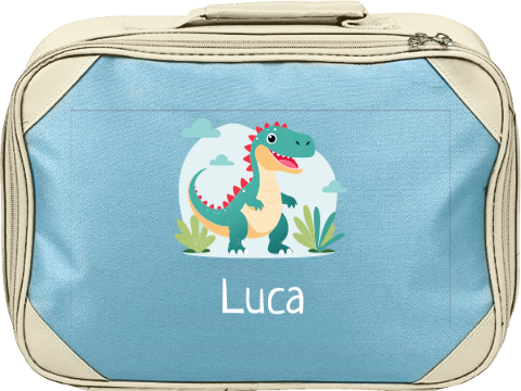 Niedlicher Reisekoffer für Kinder mit Namen und Dino