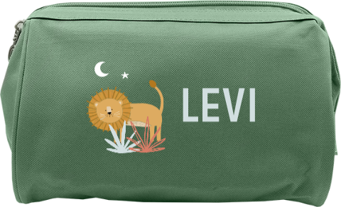 Abenteuerliche Kulturtasche mit Namen und Dschungel-Design